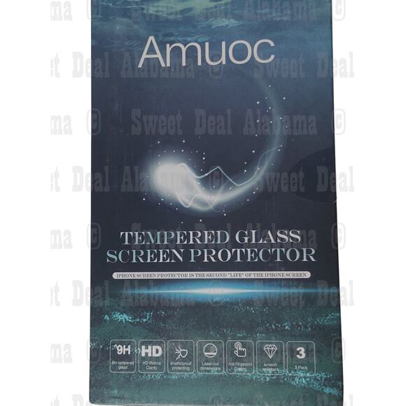 Amuoc 3-Pk Tempered Screen Protectors for iPhone 12 / 12 Pro - Picture 1 of 8